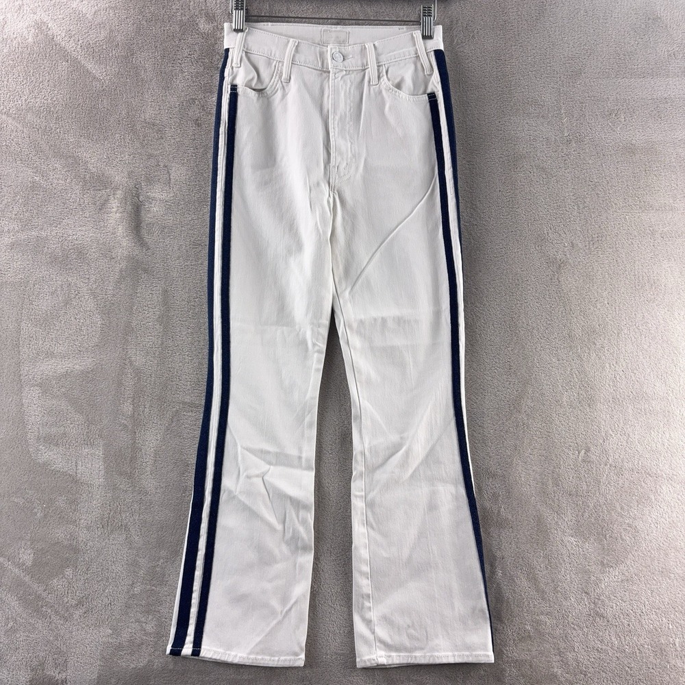 Mother Hustler Ankle Jeans Womens Size 25x25‎ White Glass Slipper Racer